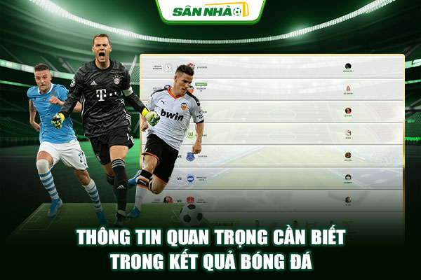 Thông tin quan trọng cần biết trong kết quả bóng đá